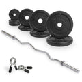 Kit d'Haltères en Fonte VirtuFit - Barre EZ Curl - Collier à ressort - 30 mm - 25 kg - Tweedekans