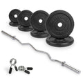 Kit d'Haltères en Fonte VirtuFit - Barre EZ Curl - Collier à ressort - 30 mm - 43 kg - Tweedekans