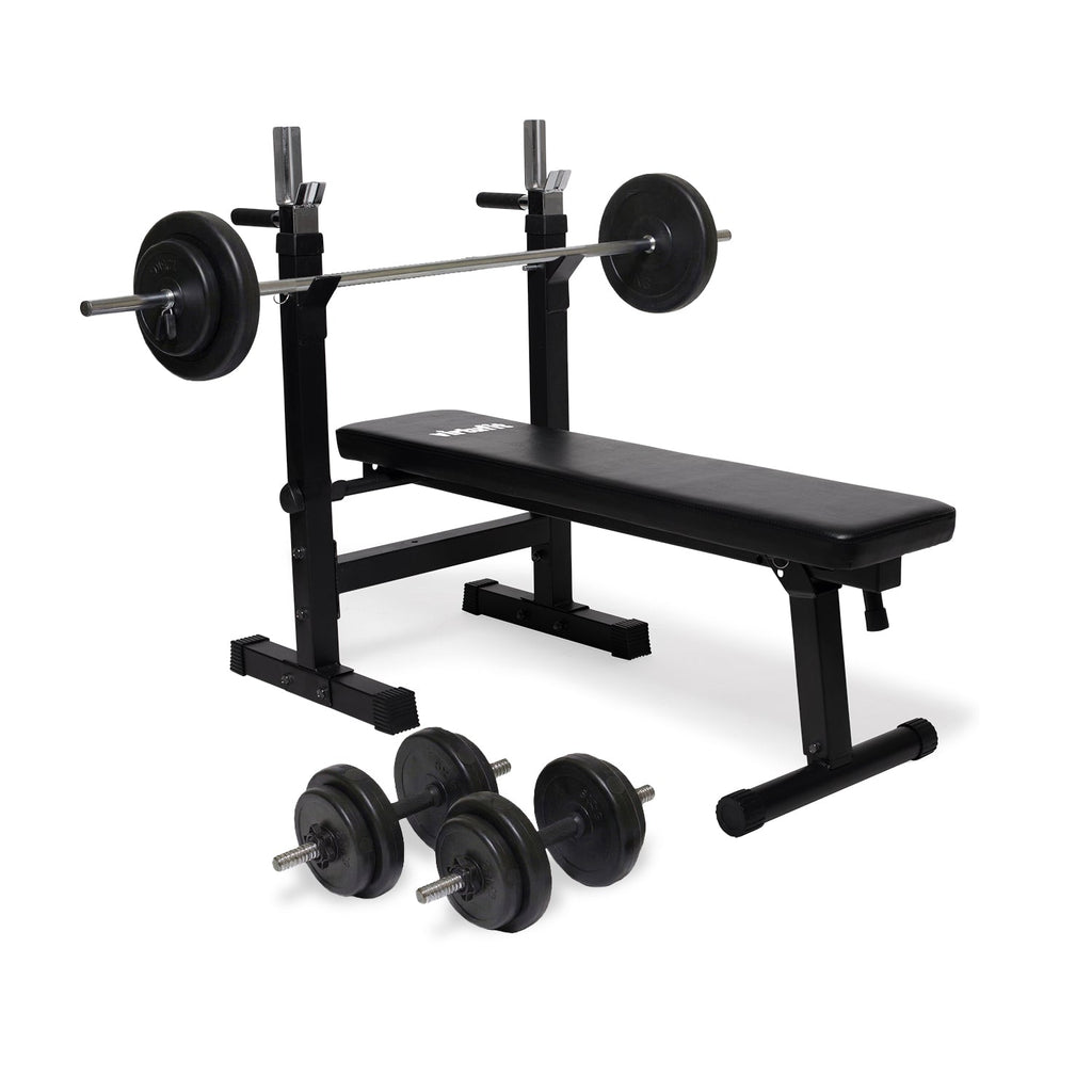 VirtuFit Verstelbare Halterset - 30,5 kg - Halterbank Compact - Dumbbellset - Halterset - Tweedekans