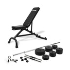 Banc de musculation multifonction VirtuFit - Set Haltères/Barre Pro - 60,5 kg - Vinyle - Tweedekans