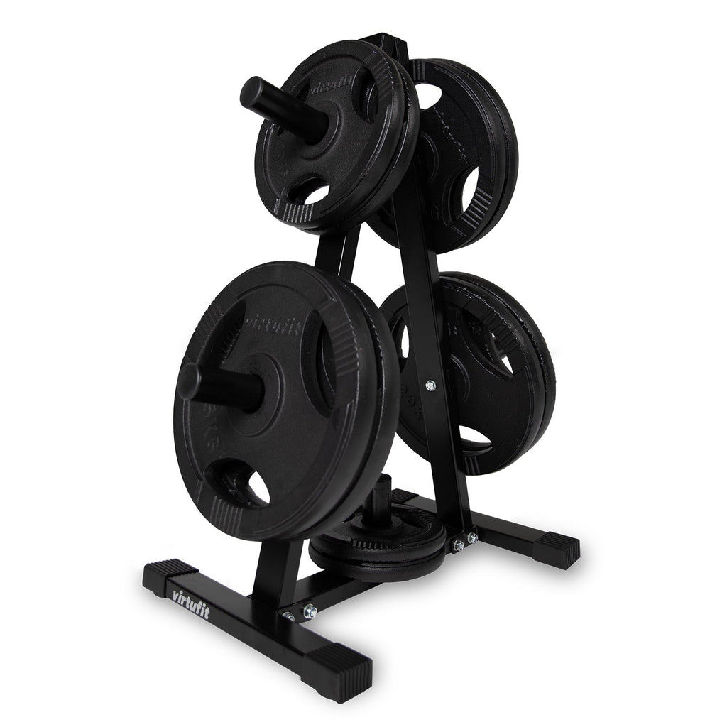 VirtuFit Support de stockage de plaques de poids + plaques de poids en fonte - 150 kg