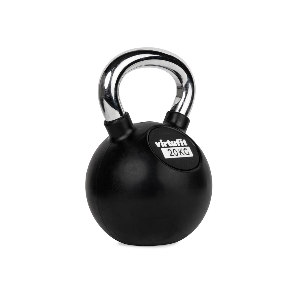 VirtuFit Kettlebell - Rubber/Chroom - 20 kg - tweedekans