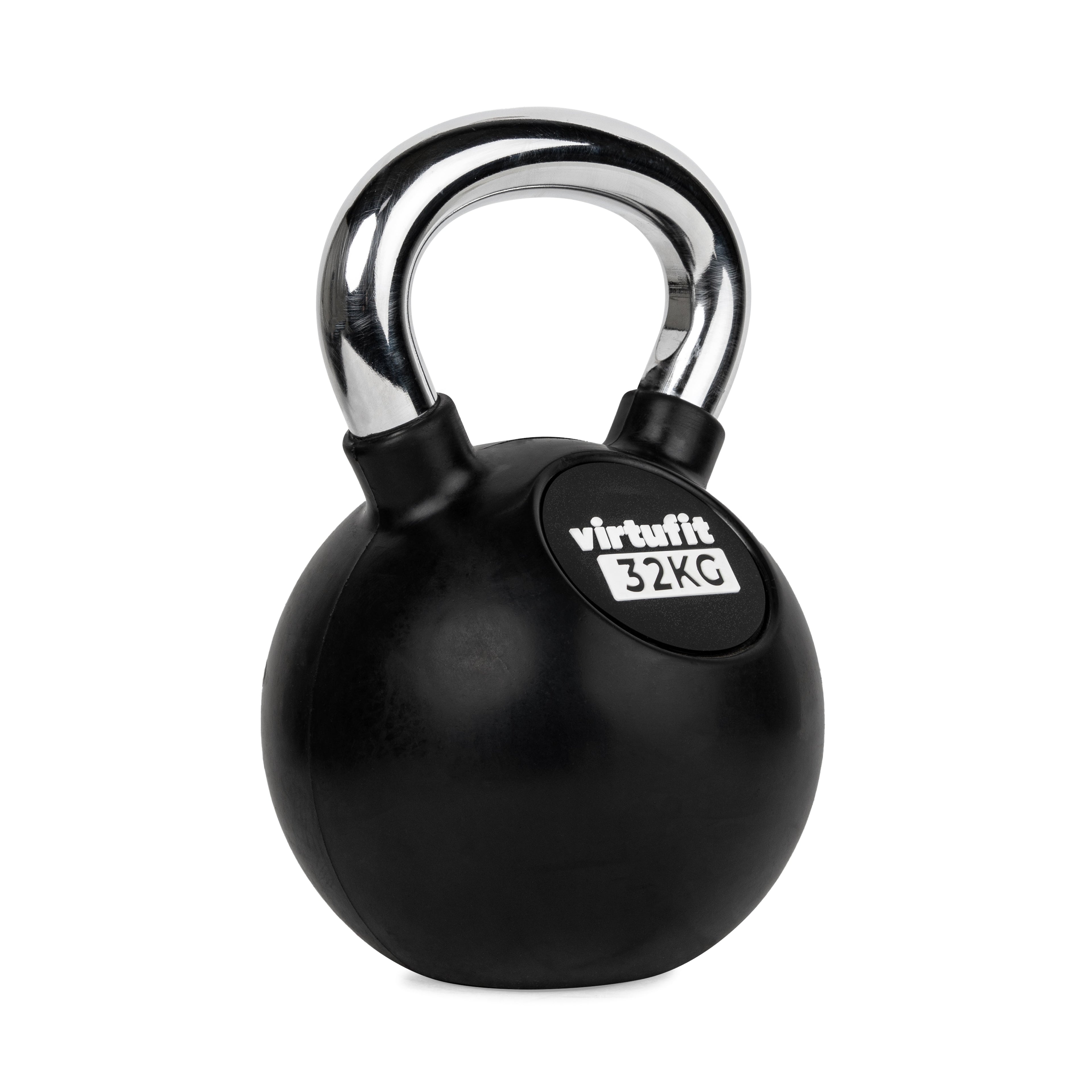 VirtuFit Kettlebell - Rubber/Chroom - 32 kg - Tweedekans