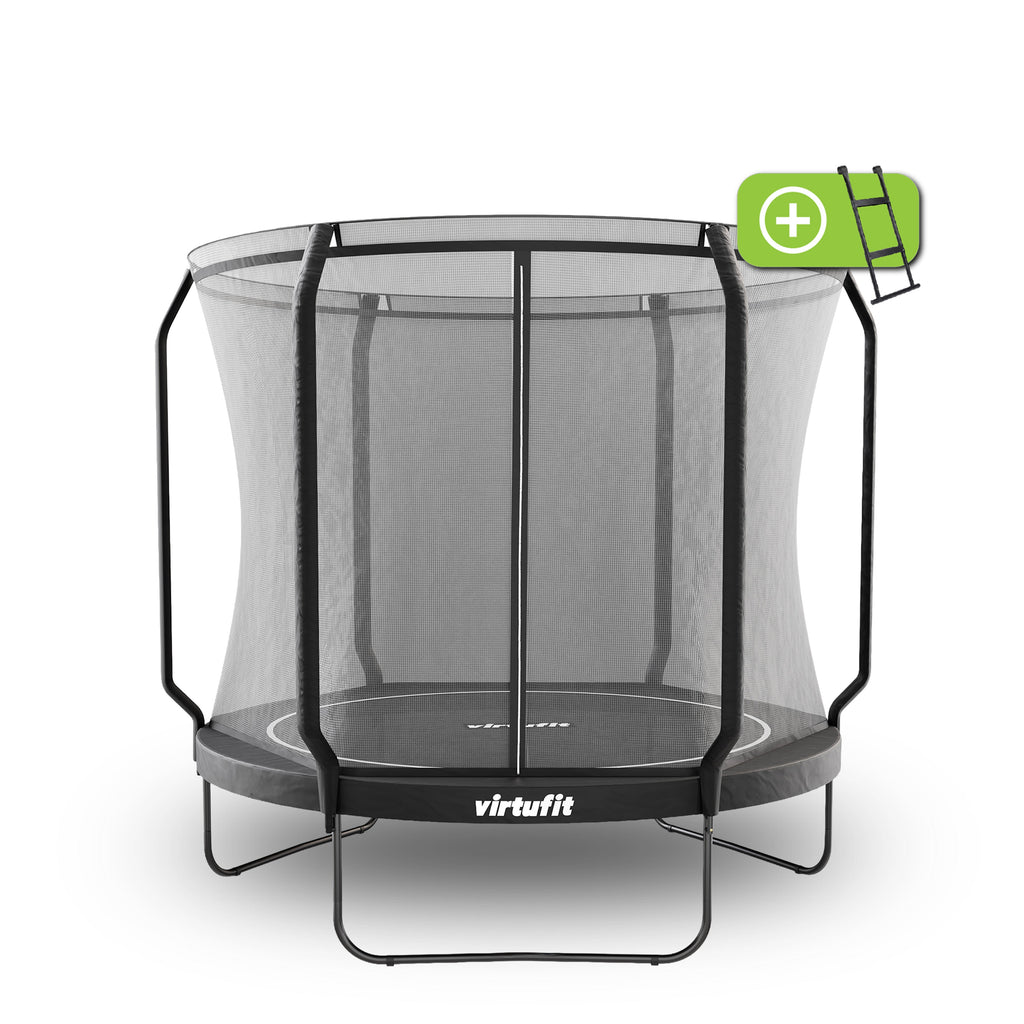 Trampoline VirtuFit Premium avec filet de sécurité - Noir - 251 cm - Tweedekans