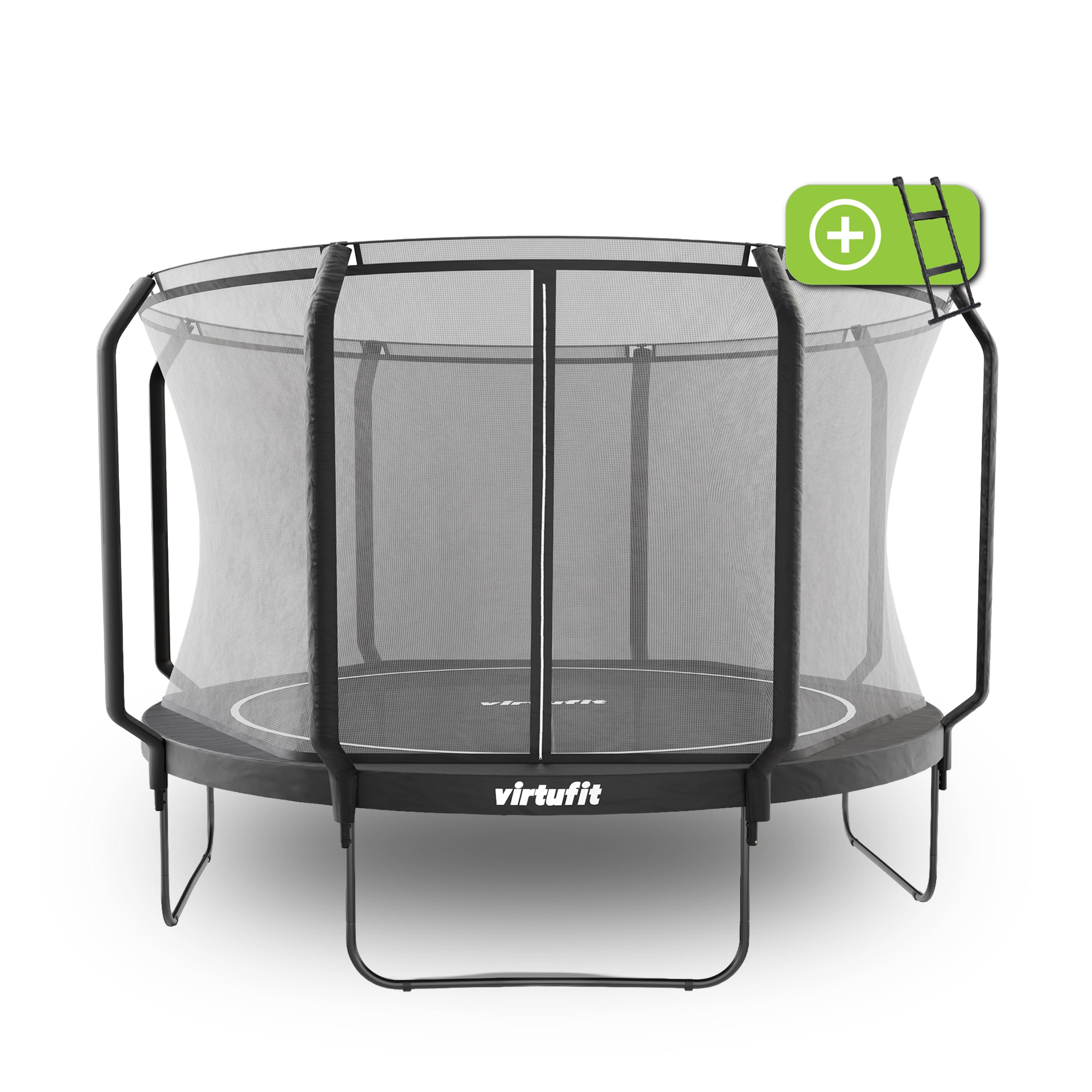 Trampoline VirtuFit Premium avec filet de sécurité - Noir - 366 cm - Tweedekans