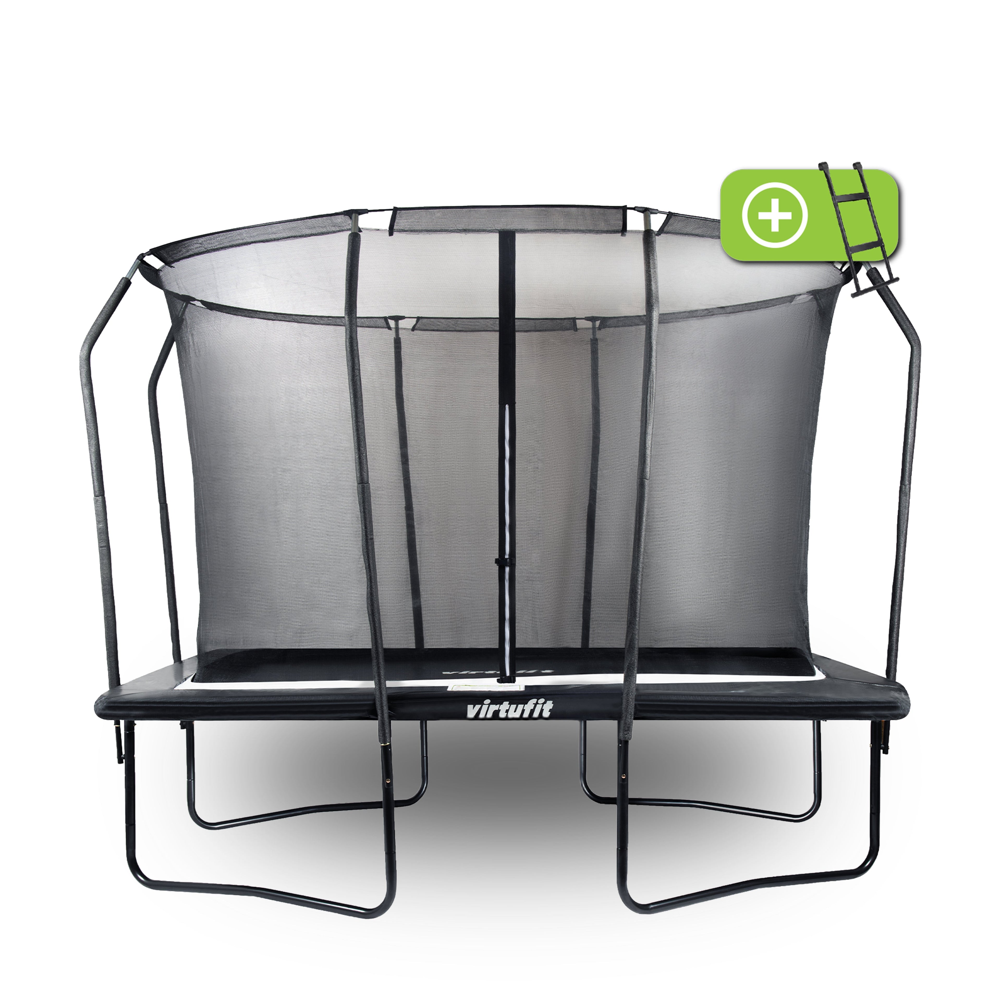 VirtuFit Trampoline Rectangulaire Premium avec Filet de Sécurité - Noir - 213 x 305 cm