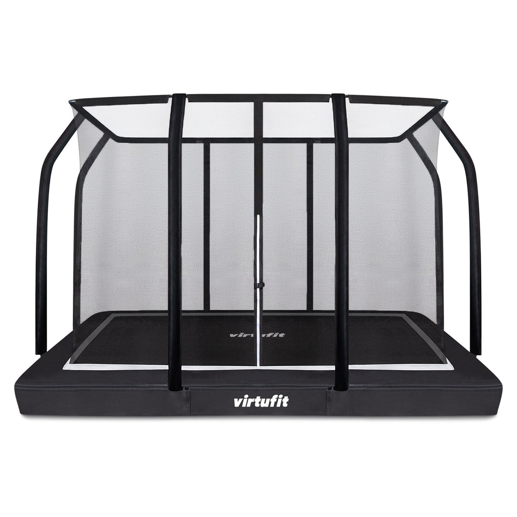 VirtuFit Trampoline creusé Premium avec Filet de Sécurité - Noir - 183 x 274 cm - Tweedekans