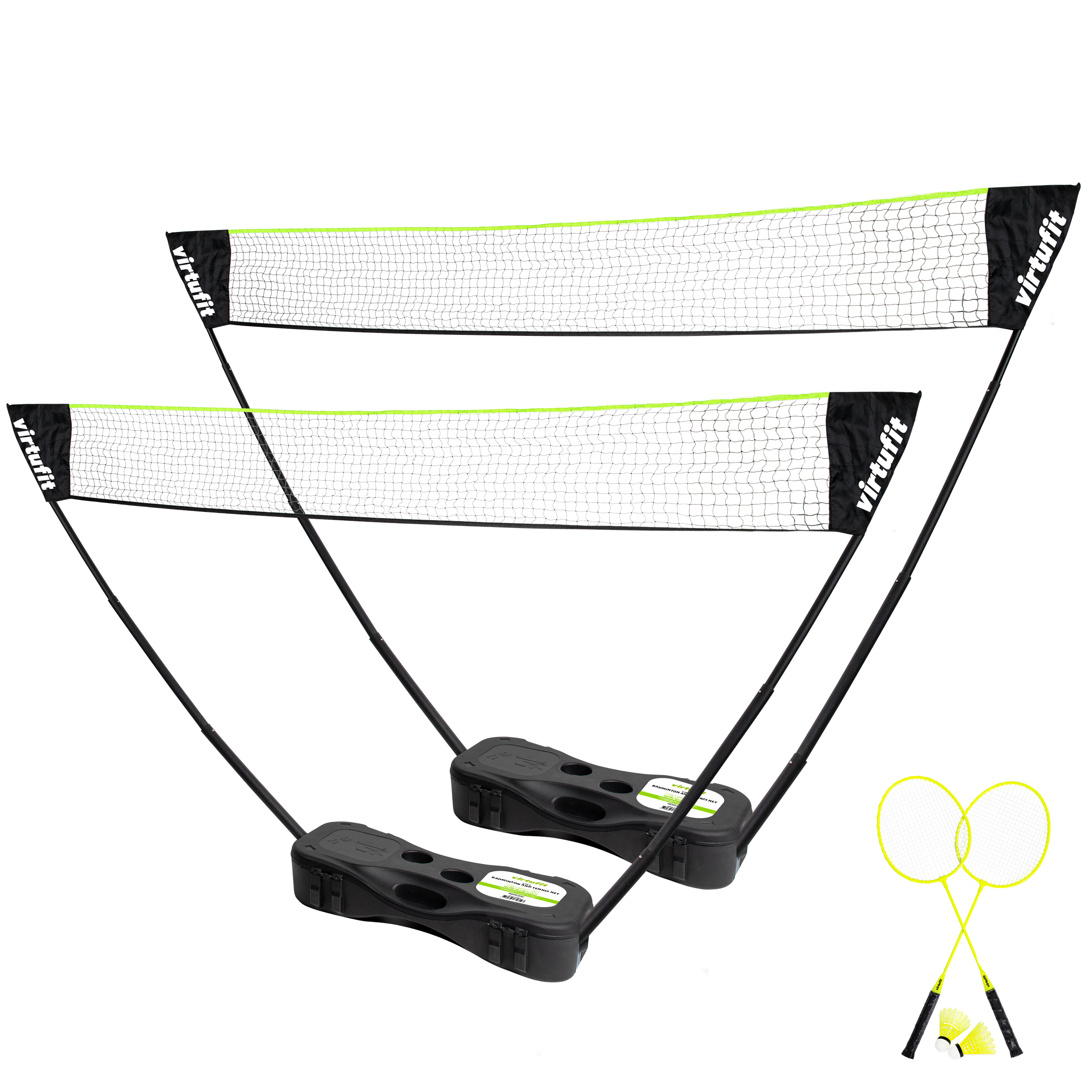 VirtuFit 2-en-1 Portable Badminton et Tennis Set - Comprend un étui et des raquettes - Tweedekans