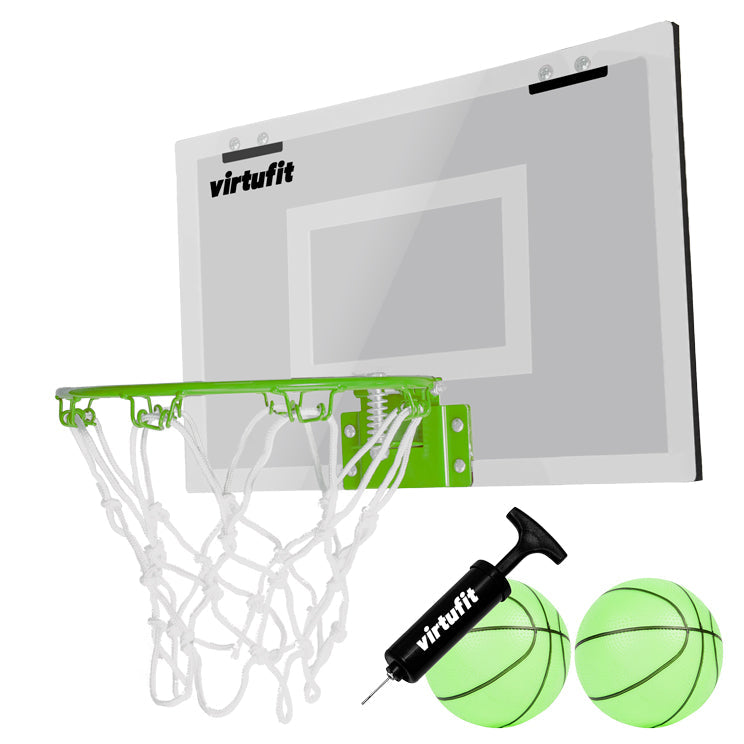 VirtuFit Pro Mini Panier de Basketball avec 2 Ballons et Pompe - Phosphorescent - Tweedekans