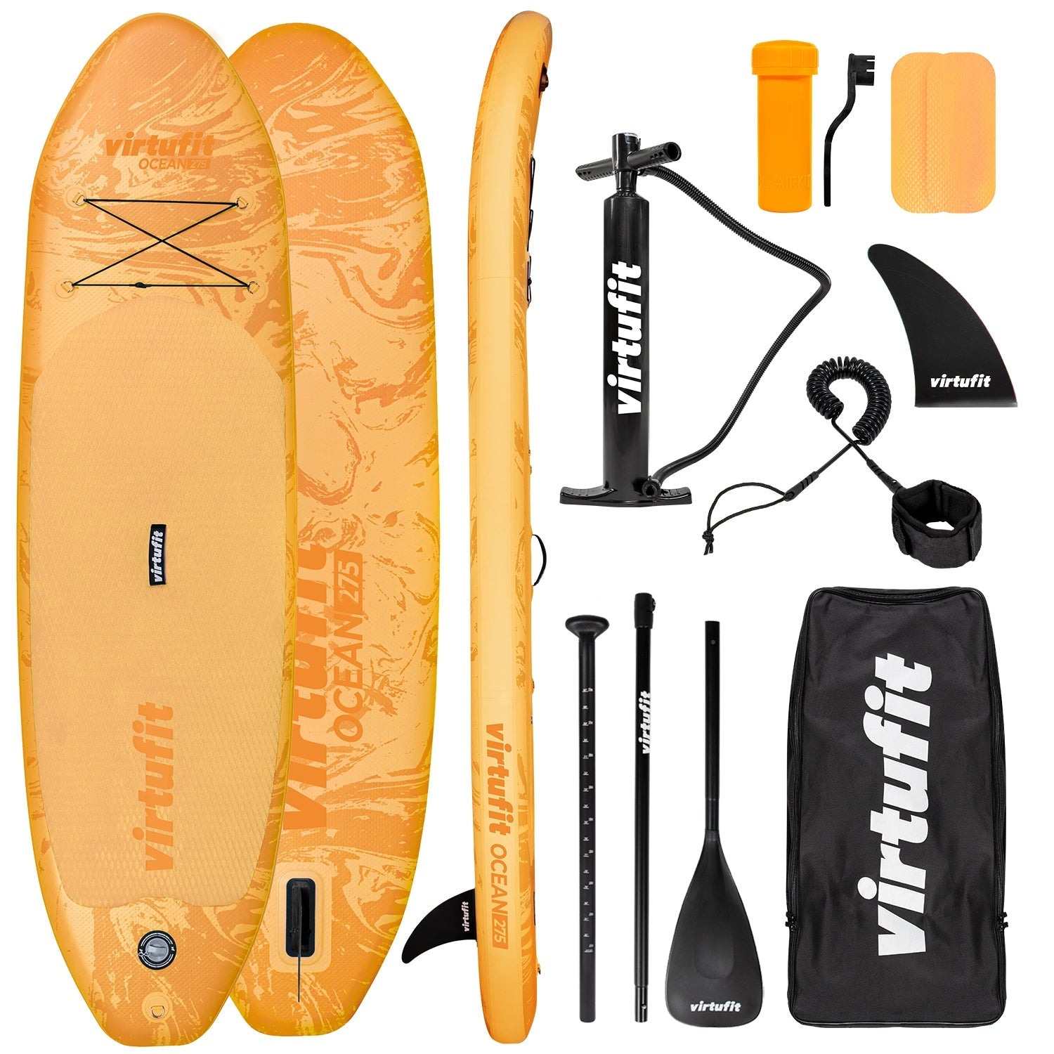 VirtuFit Supboard Ocean 275 - Orange - Avec accessoires et sac de transport - Tweedekans