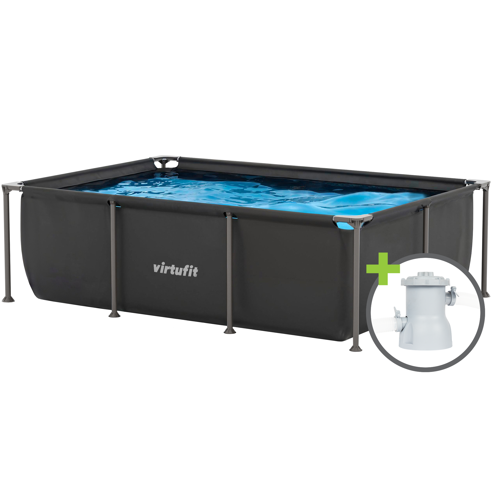 VirtuFit Rechthoekig Zwembad - 260 x 180 cm - Inclusief Filterpomp - Tweedekans