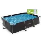 Piscine Rectangulaire VirtuFit - 300 x 210 x 66 cm - Anthracite - Inclut une Pompe de Filtration