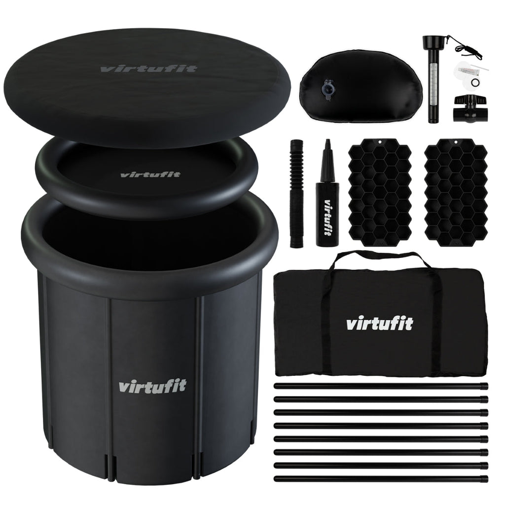 VirtuFit Bain de glace XXL - 375 litres - Anthracite - Accessoires inclus - Tweedekans