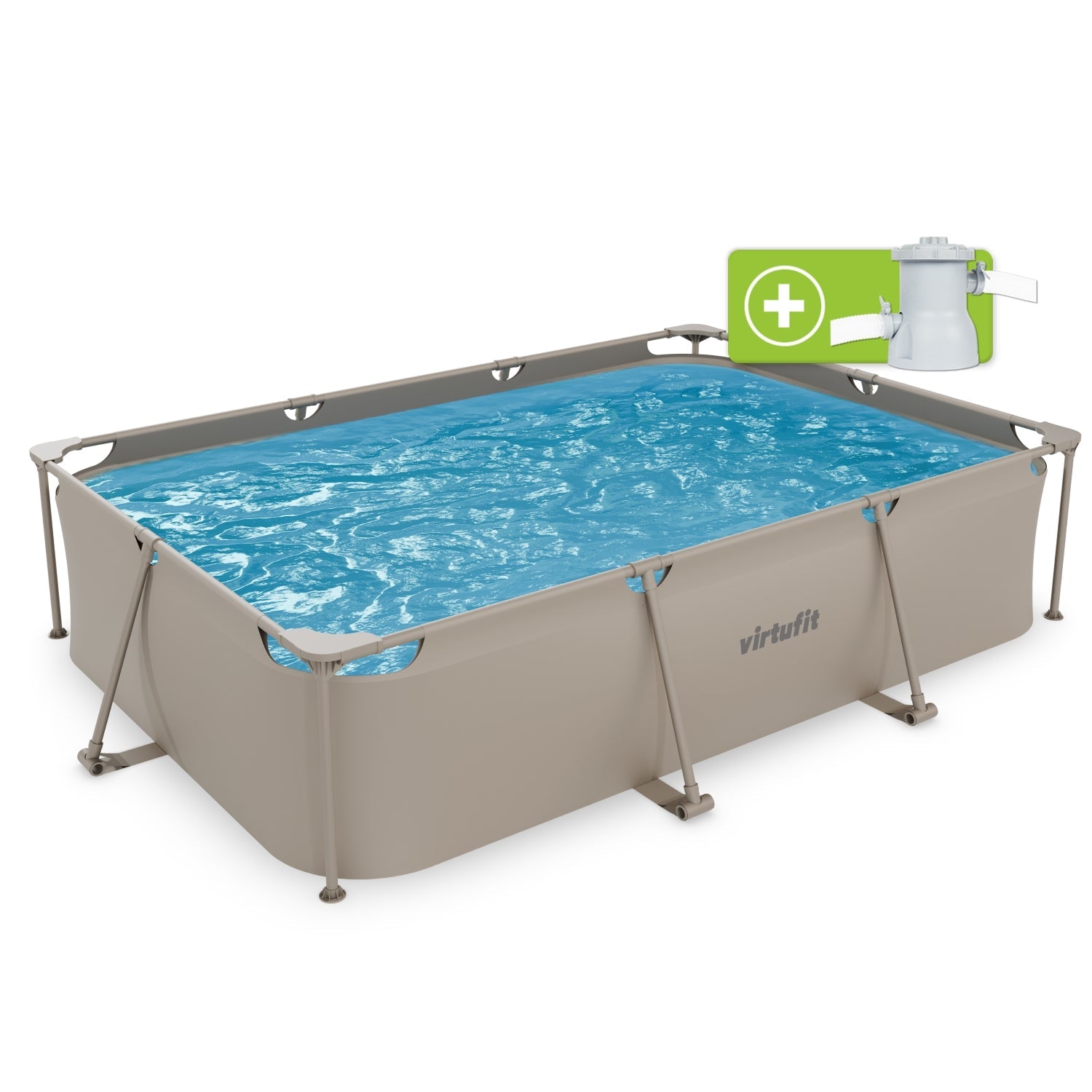 Piscine Rectangulaire VirtuFit - Beige - 300 x 210 x 66 cm