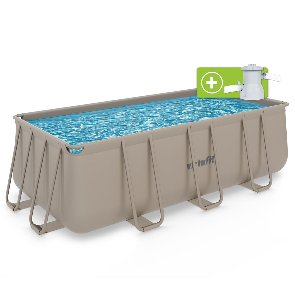 Piscine Rectangulaire VirtuFit 400 x 200 x 122 cm - Beige - Avec Pompe Filtrante