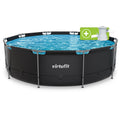 VirtuFit Rond Zwembad - Ø366 x 100 cm - Antraciet - Inclusief Filterpomp - Tweedekans - Hoofdafbeelding