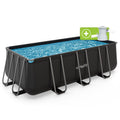 Piscine Rectangulaire VirtuFit 400 x 200 x 122 cm - Anthracite - Avec Pompe Filtrante - Tweedekans