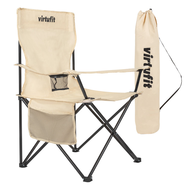VirtuFit Opvouwbare Camping Stoel - Beige - Set van 2