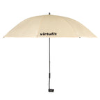 VirtuFit Opvouwbare Camping Stoel - Inclusief Universele Stoelparasol - Beige