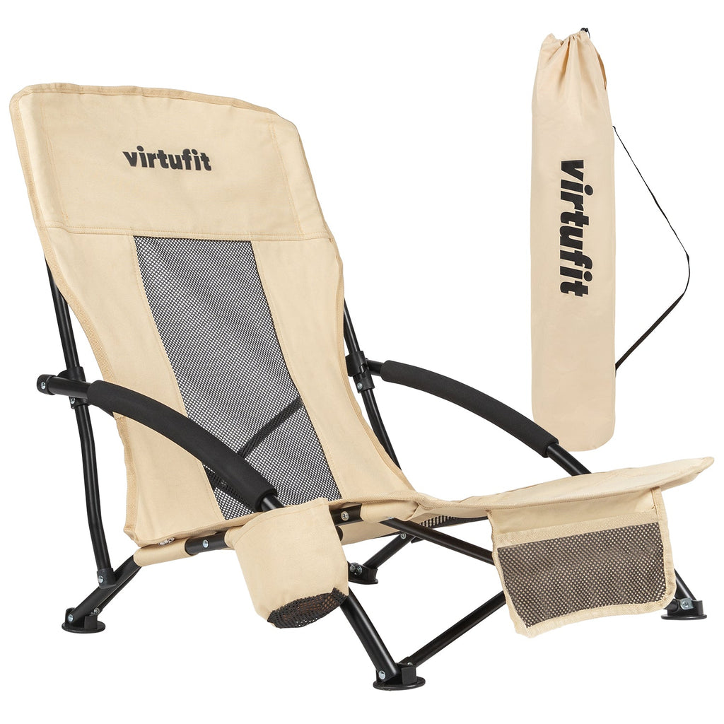 VirtuFit Chaise de plage pliable - Beige