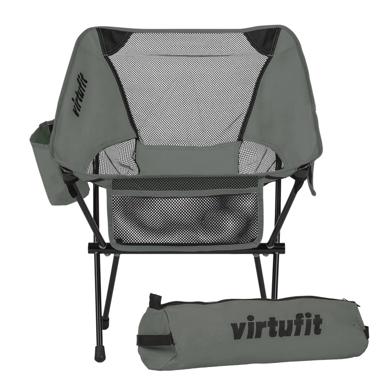 VirtuFit Camping Stoel Compact - Opvouwbaar - Grijs - Set van 2