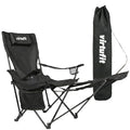 VirtuFit Chaise de camping pliable avec repose-pieds - Chaise de plage - Noir - Tweedekans