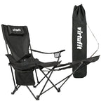 VirtuFit Chaise de camping pliable avec repose-pieds - Chaise de plage - Noir - Tweedekans