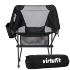VirtuFit Camping Stoel Compact - Opvouwbaar - Zwart - Set van 2 - Aanzicht