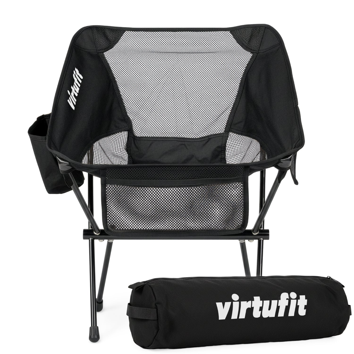 VirtuFit Camping Chair Compact - Chaise de plage - Noir - Tweedekans