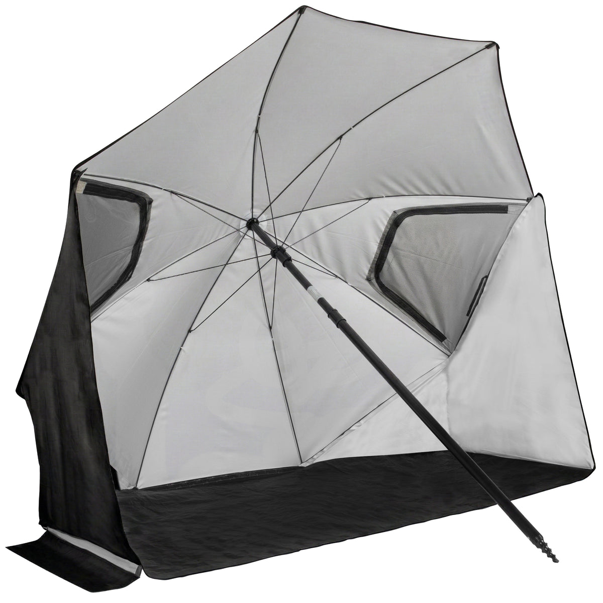 VirtuFit Strandparasol Premium - Windscherm - Strandtent - 200 cm - Zwart - Tweedekans