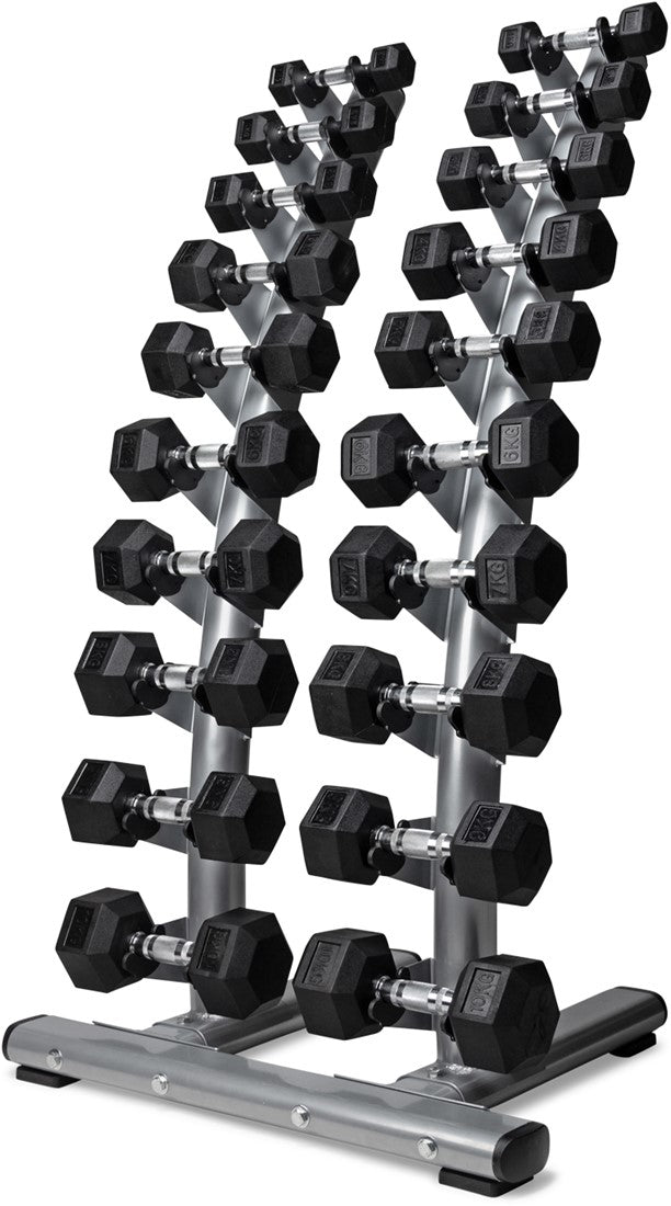 VirtuFit Deluxe Rack à haltères - Inclus Hexa Dumbbells 1 à 10 kg
