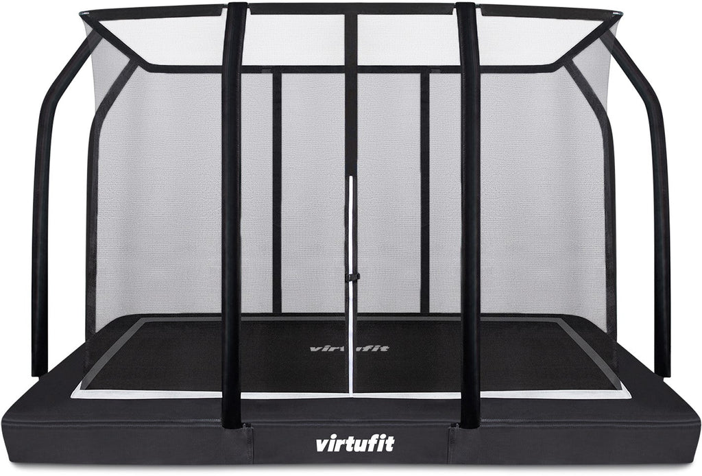 VirtuFit Premium Inground Trampoline avec Filet de Sécurité - Noir - 213 x 305 cm - Tweedekans