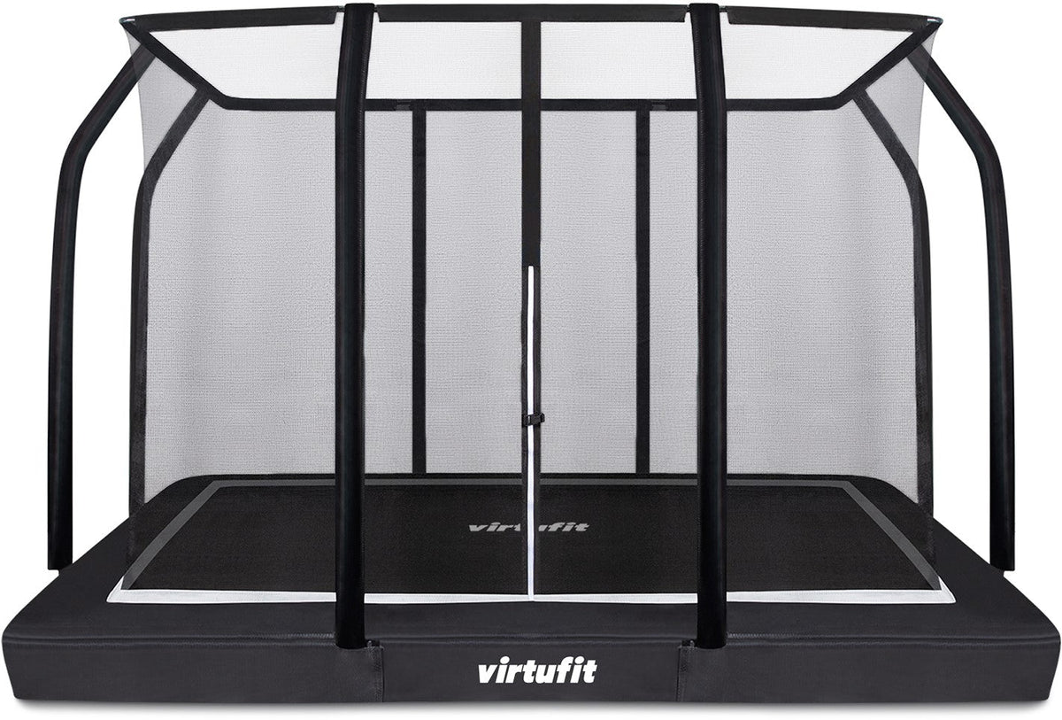 VirtuFit Premium Inground Trampoline avec Filet de Sécurité - Noir - 213 x 305 cm - Tweedekans