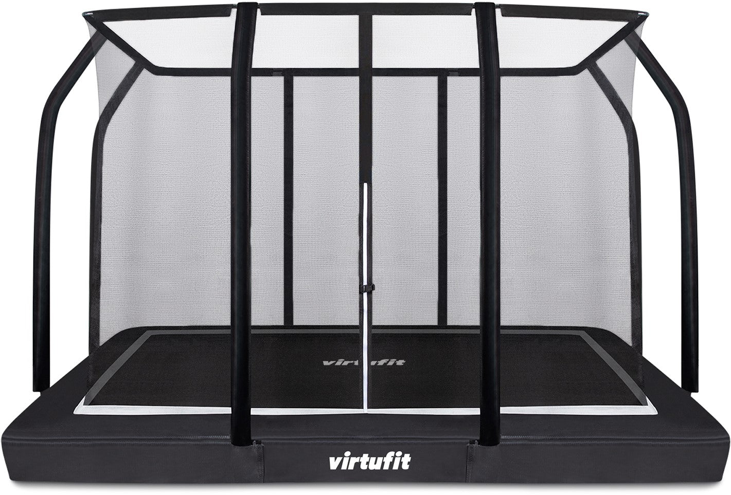 VirtuFit Premium Inground Trampoline avec Filet de Sécurité - Noir - 213 x 305 cm