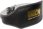 Gorilla Wear 6 Inch Padded Leather Lifting Belt - Noir/Or