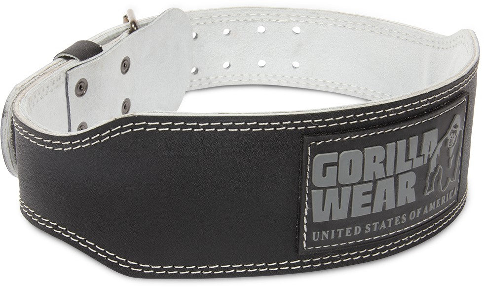 Gorilla Wear 4 Inch Padded Leather Lifting Belt - Noir/Gris