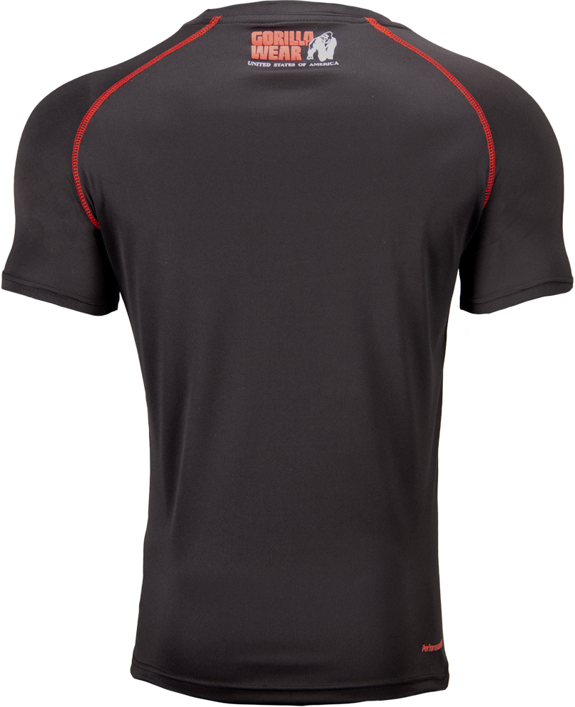 Gorilla Wear Performance T-shirt - Noir/Rouge