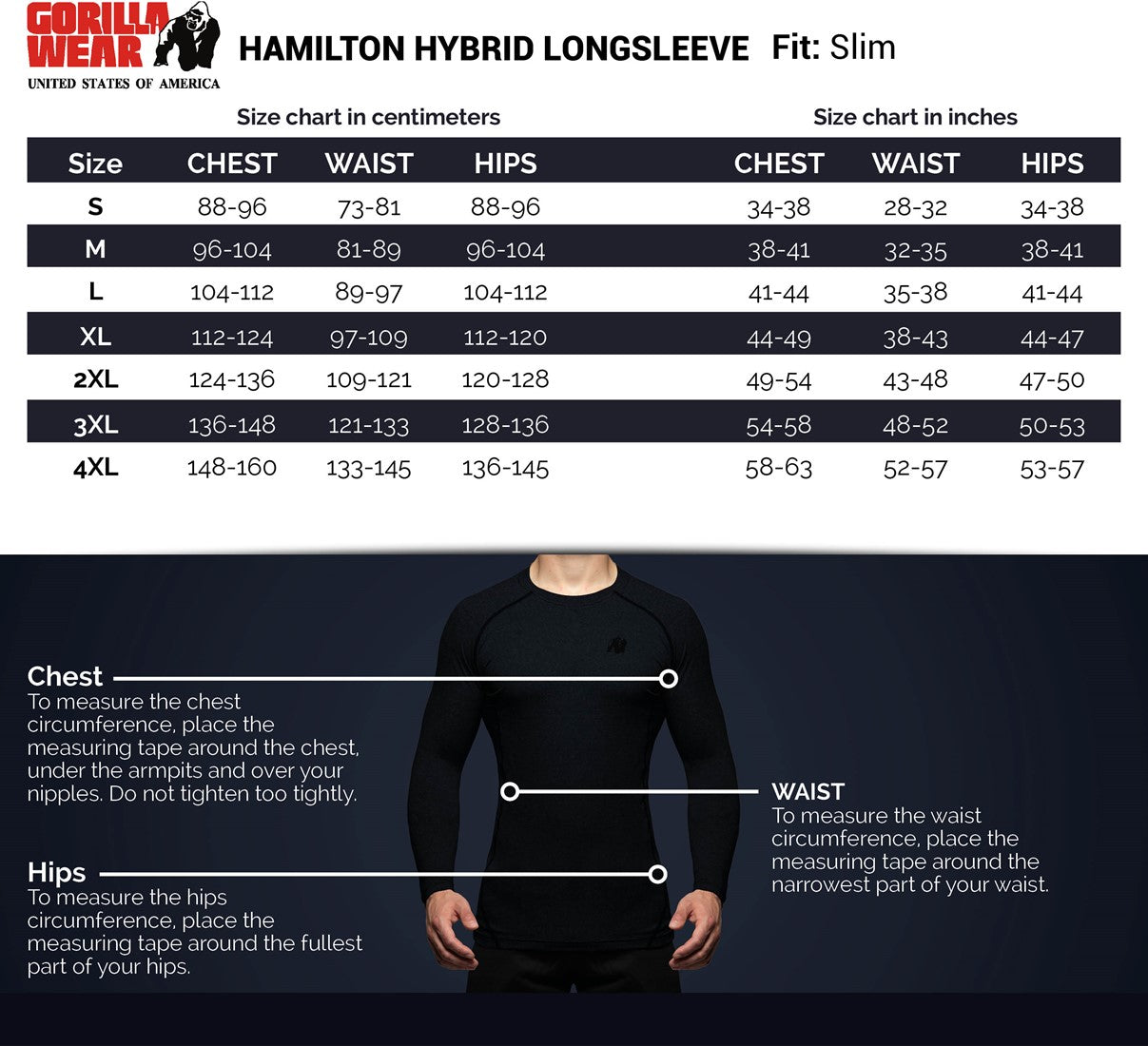 Gorilla Wear Hamilton Hybrid Long Sleeve - Noir