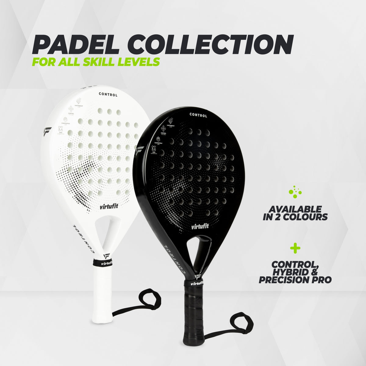 Raquette de padel VirtuFit Control - Noir - Gris