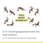 Rock Gym Banc de Musculation 6-en-1 - Entraîneur Abdominaux