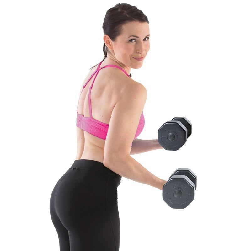 Gymstick Vinyl Dumbbell Set - 2 x 5 kg - Noir - Avec vidéos d'entraînement en ligne