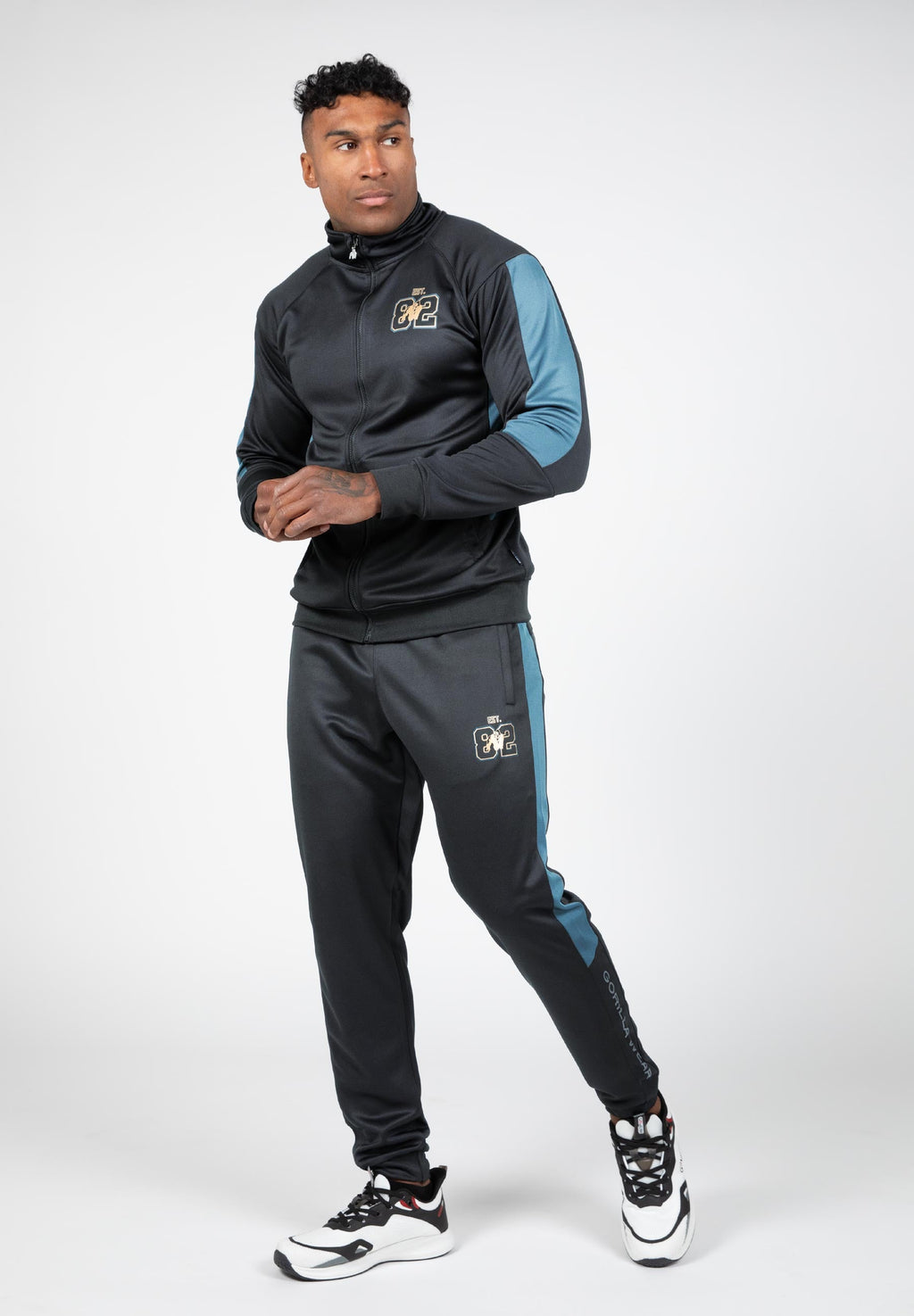 Gorilla Wear Pantalon de Training Devon - Gris/Bleu