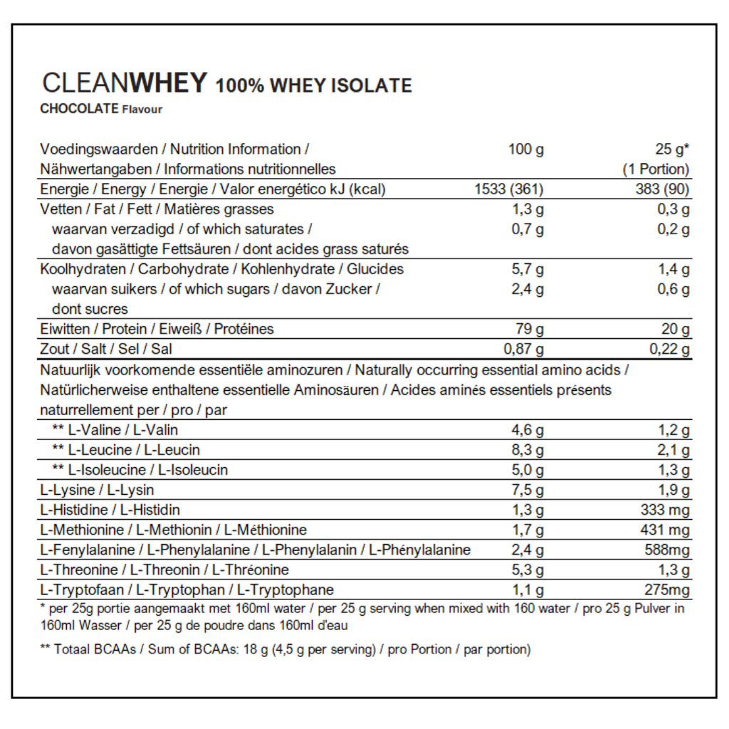 Powerbar Clean 100% Whey Isolate - 570 gr - Chocolate