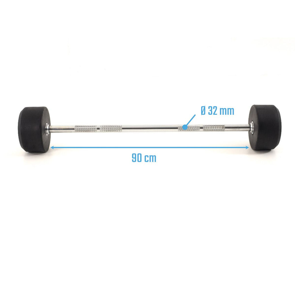 Muscle Power Barre d'haltère fixe en caoutchouc - 35 kg
