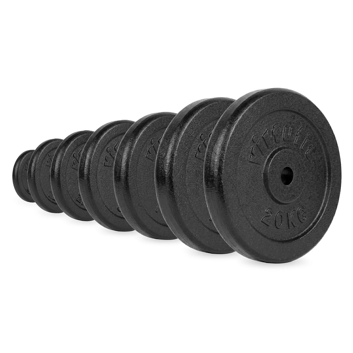 VirtuFit Gietijzeren Halterschijf - Halter gewicht - 30 mm - 1,25 kg - Zwart - Tweedekans