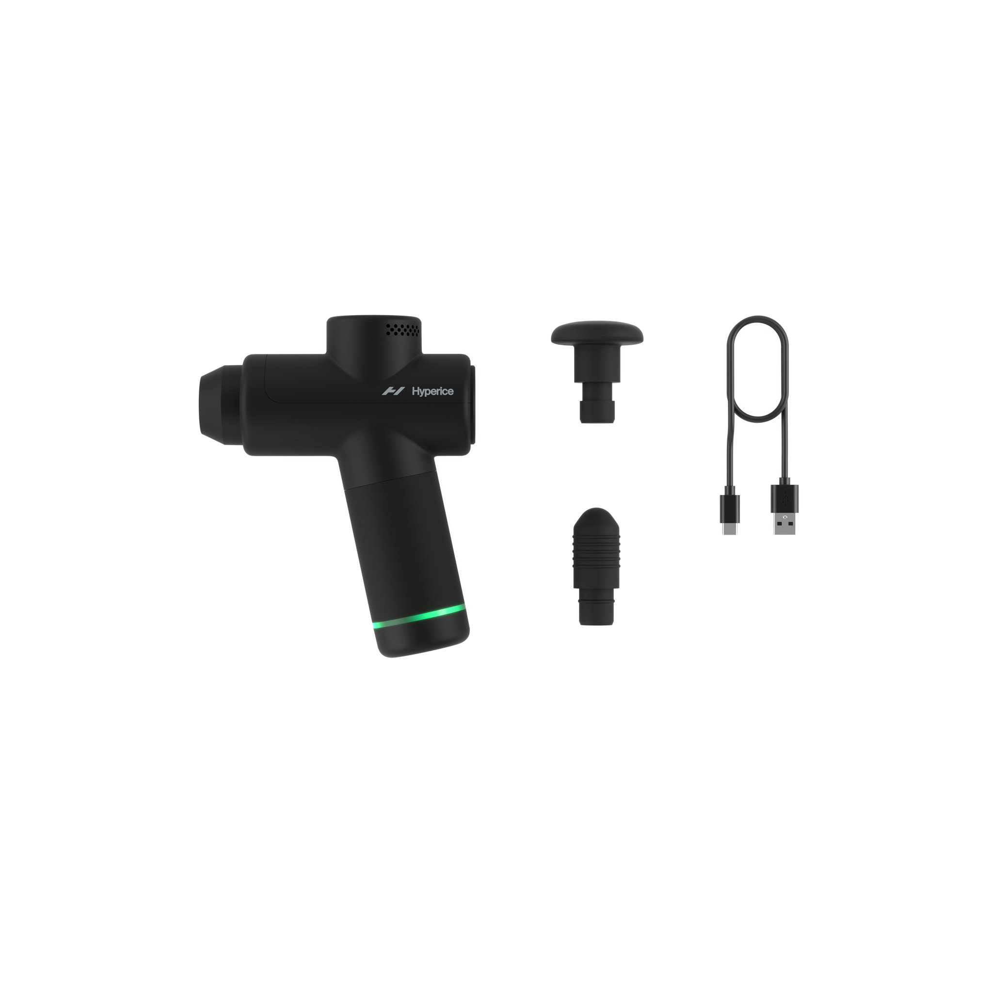 Hyperice Hypervolt GO 2 Pistolet de Massage - 2 Accessoires - Noir