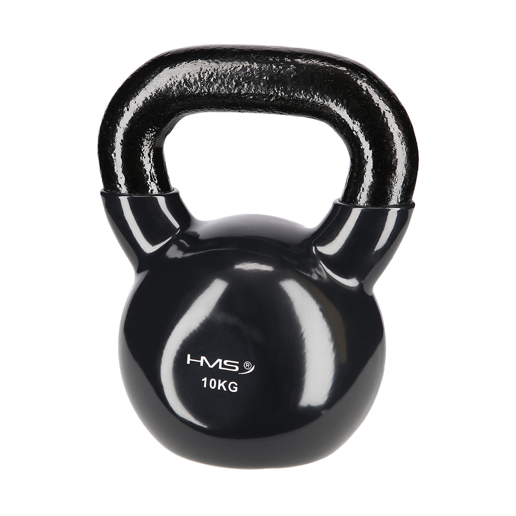 HMS Kettlebell - Caoutchouc/Vinyle - 10 kg - Noir