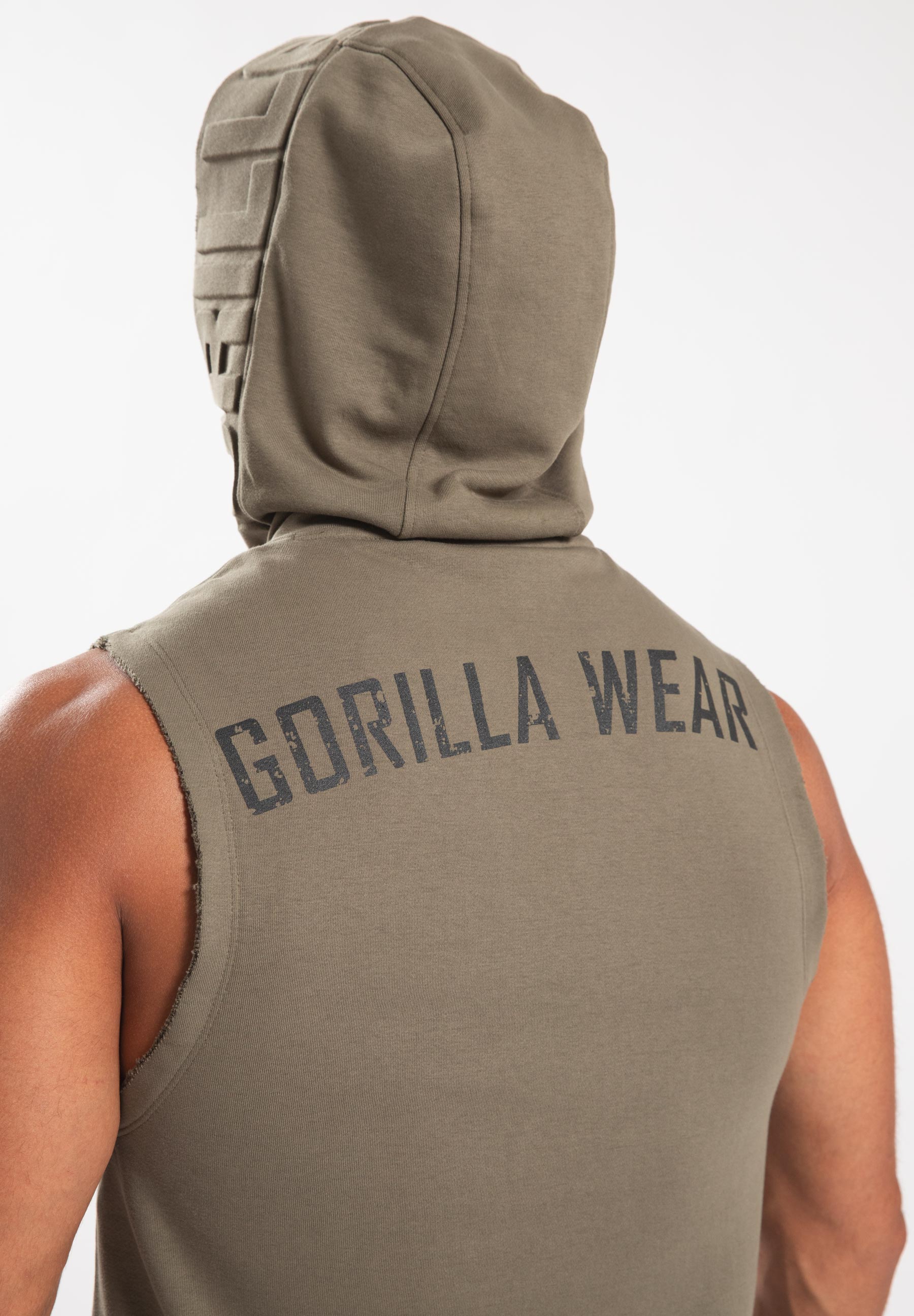 Gorilla Wear Marshall Sweat à Capuche Sans Manche - Verte Armée