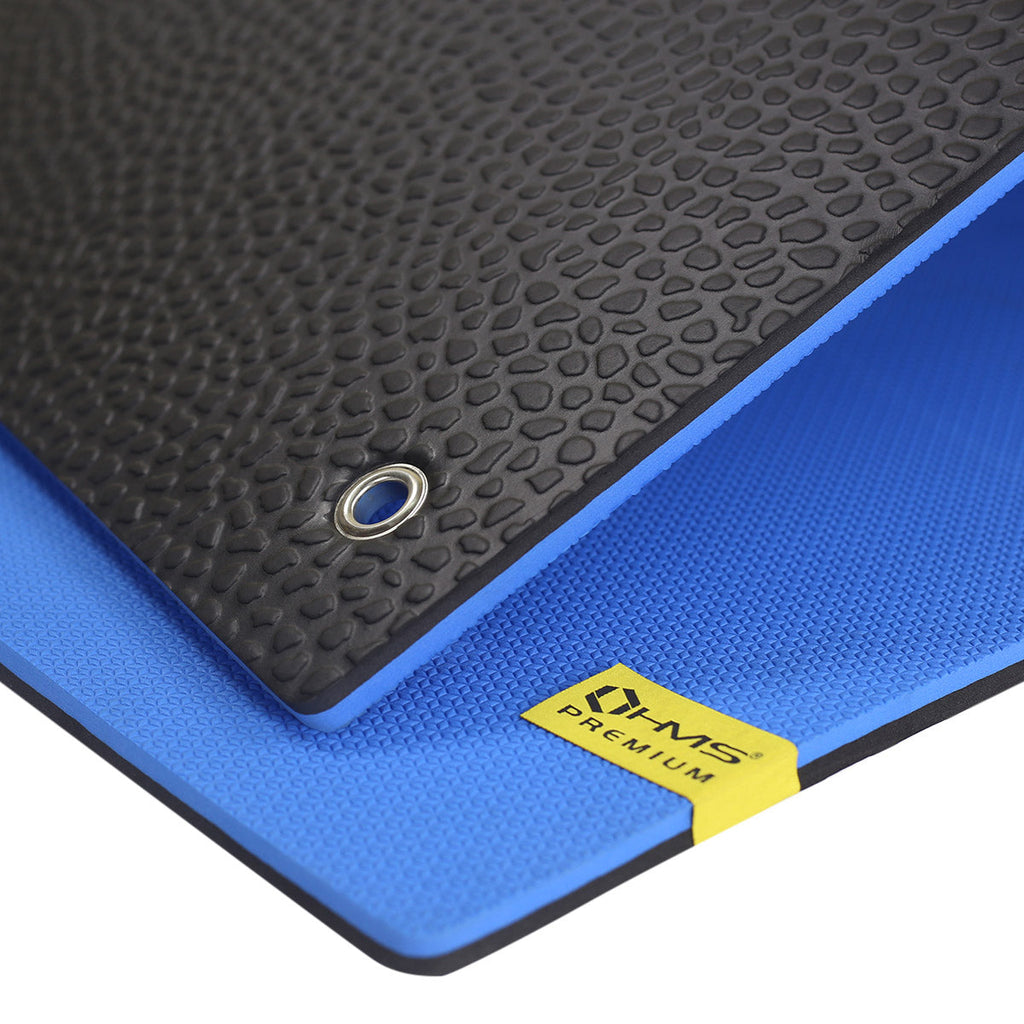 HMS Fitness Mat - Blauw/Zwart - 15 mm - Aanzicht
