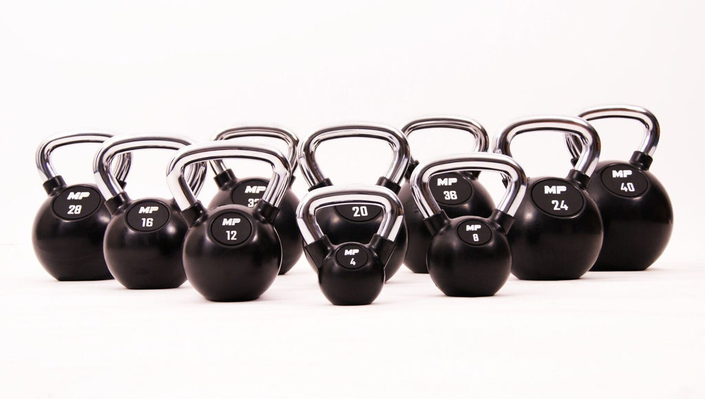 Muscle Power Rubberen Kettlebell - Zwart - 4 kg
